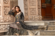 Imrozia Design Black Chiffon Gharara - Image 6