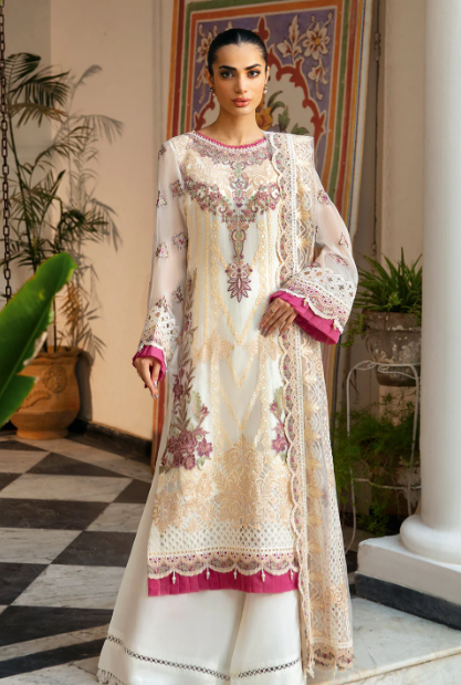 Ramsha White Chiffon Suite